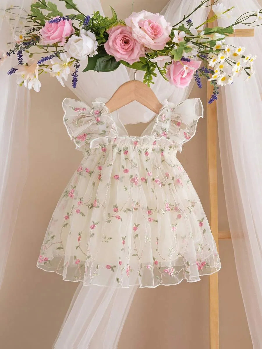 Vestido blanco mariposa bebe niña sa260109223046458033492