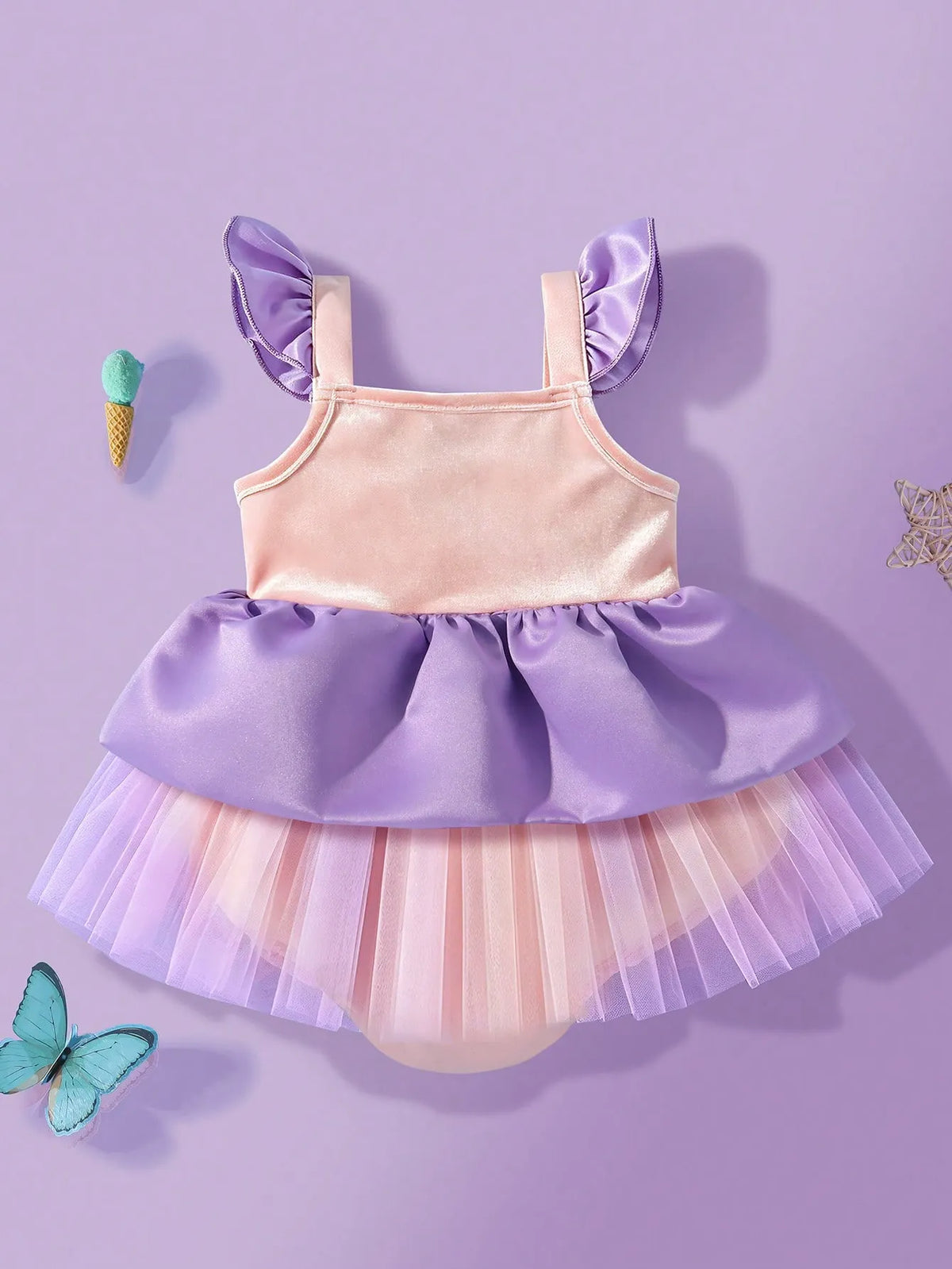 Vestido princesas morado rosado bebe niña disfraz