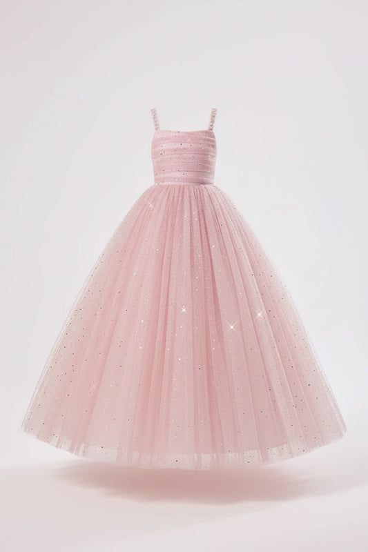 Vestido rosado escarchado estrella luna evento gala niña sk2412257776300066