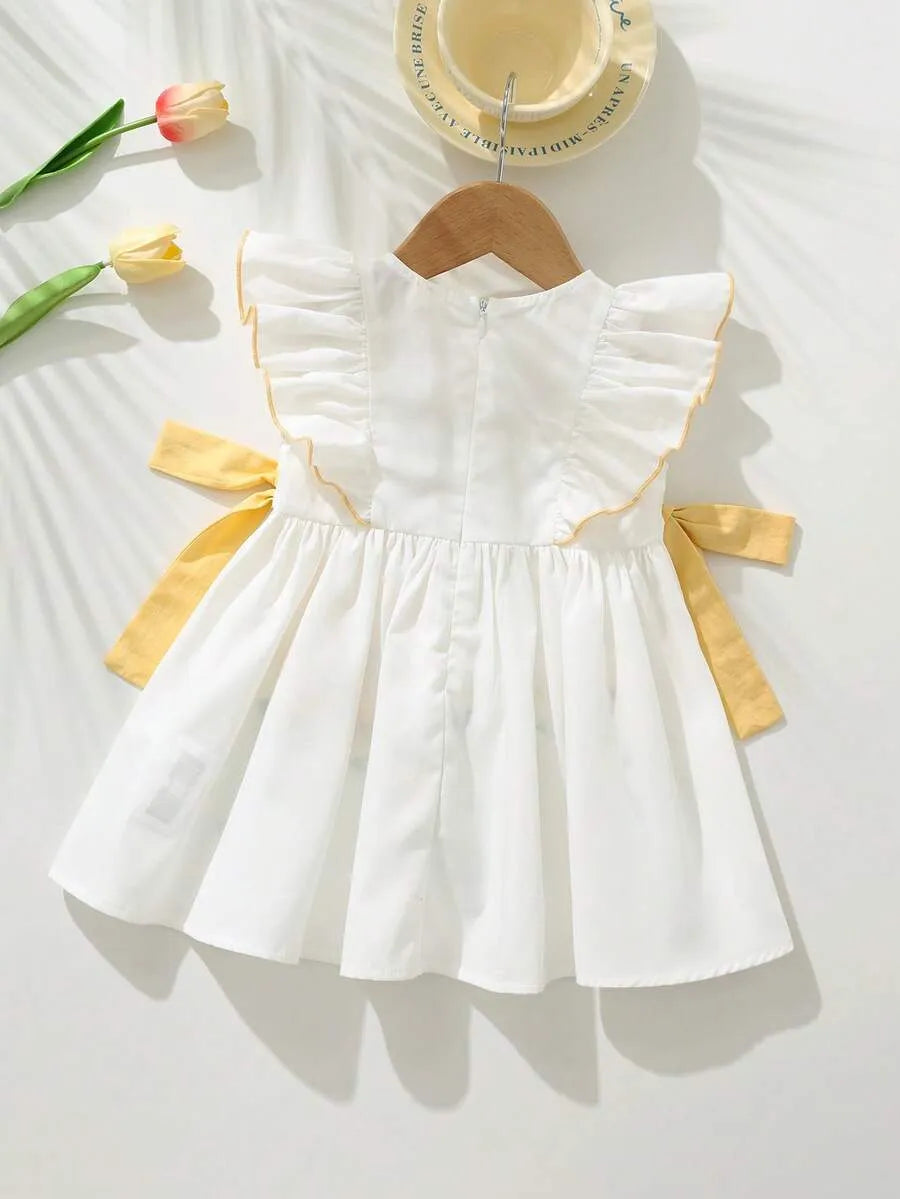 Vestido blanco flores amarillas bebe niña sa251101294002921283