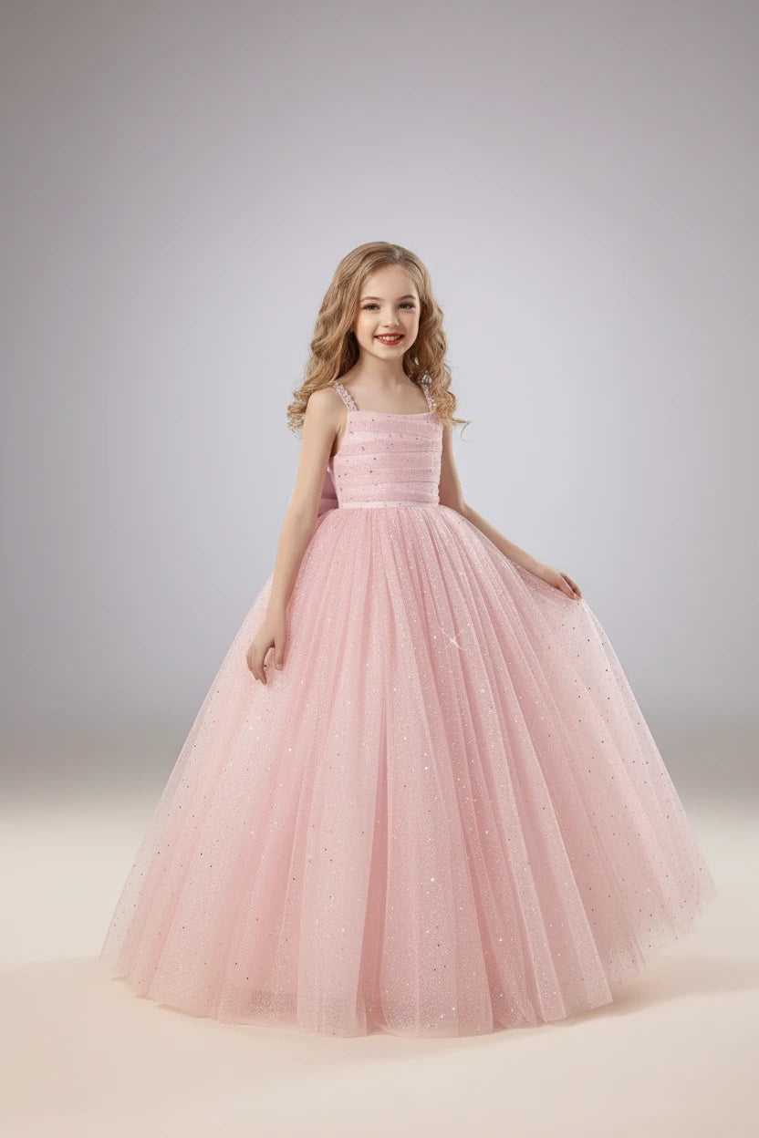 Vestido rosado escarchado estrella luna evento gala niña sk2412257776300066