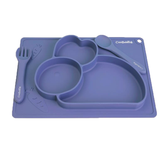 Set plato de silicon azul Cutebabies