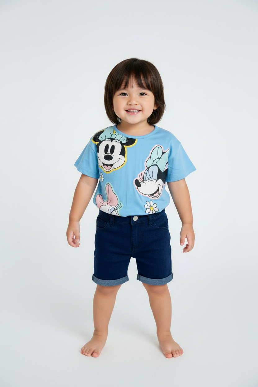 Set 2 piezas camisa azul celeste bebe niña minnie disney D9-MI-1254B promo 2x1000 490390