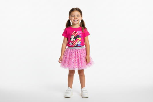 Set 2 piezas bebe niña Minnie Disney falda tutu camisa rosada D9-MI-1199B promo 2x1000 590490