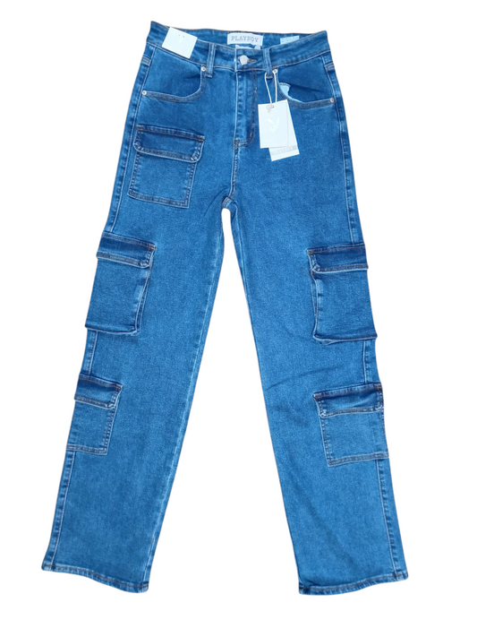 Pantalon Jeans oscuro cargo Mujer 3-15 Playboy PB11-2508 790690