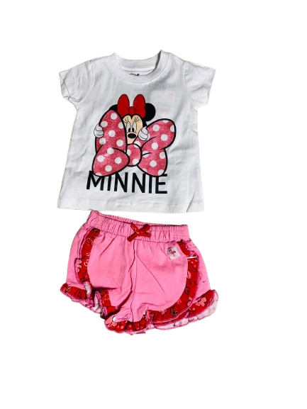 Set 2 piezas camisa blanca bebe niña minnie disney D9MI1166B