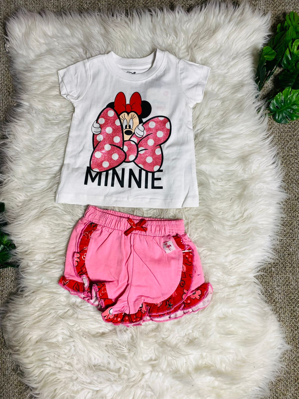 Set 2 piezas camisa blanca bebe niña minnie disney D9MI1166B