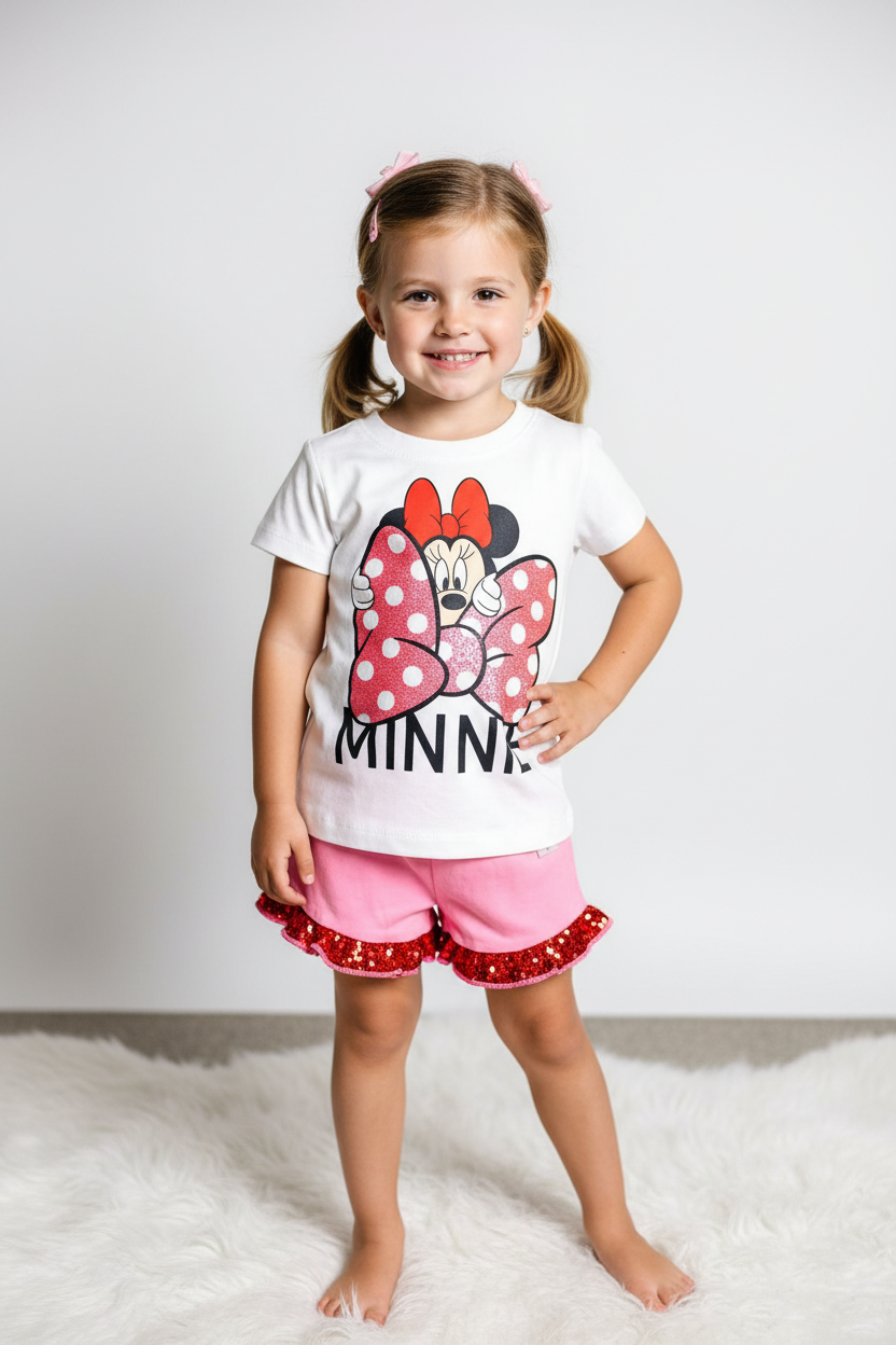Set 2 piezas camisa blanca bebe niña minnie disney D9MI1166B promo 3x1000