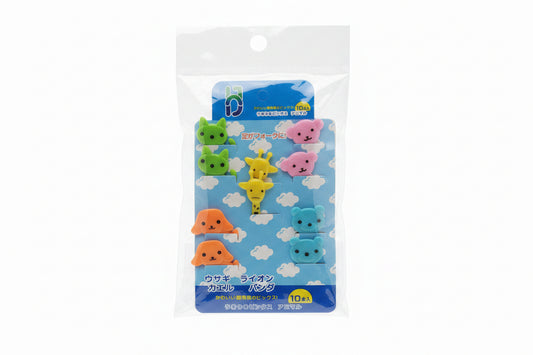 Set 10 pincho lonchera animales gato jirafa perro osito
