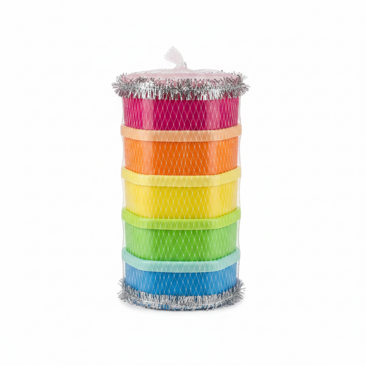Set 5 contenedores morado naranja amarillo verde azul comida bebe niño bebe niña