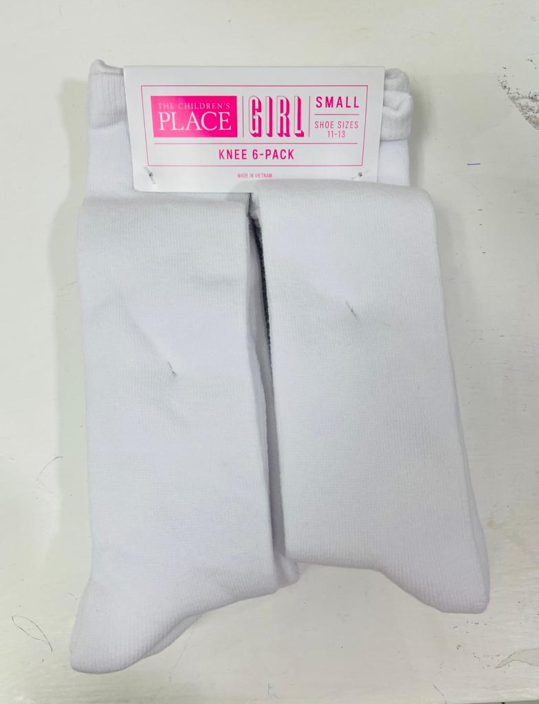 Set 6 calcetines blancos altos Childrens place niña niño unisex 3011329