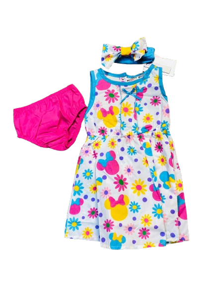Vestido blanco flores Minnie Disney bebe niña
