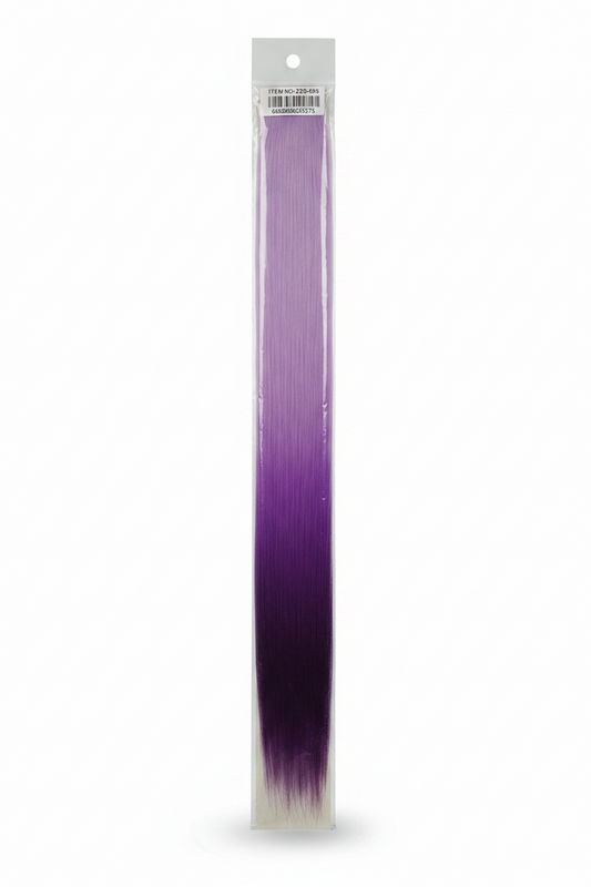 Peluca extensiones cabello morado niña accesorio gancho