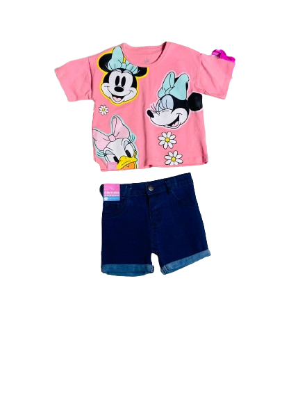 Set 2 piezas camisa rosada bebe niña minnie disney D9-MI-1254B