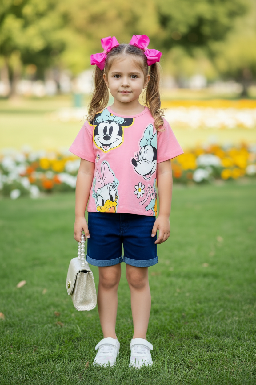 Set 2 piezas camisa rosada bebe niña minnie disney D9-MI-1254B promo 2x1000 490390