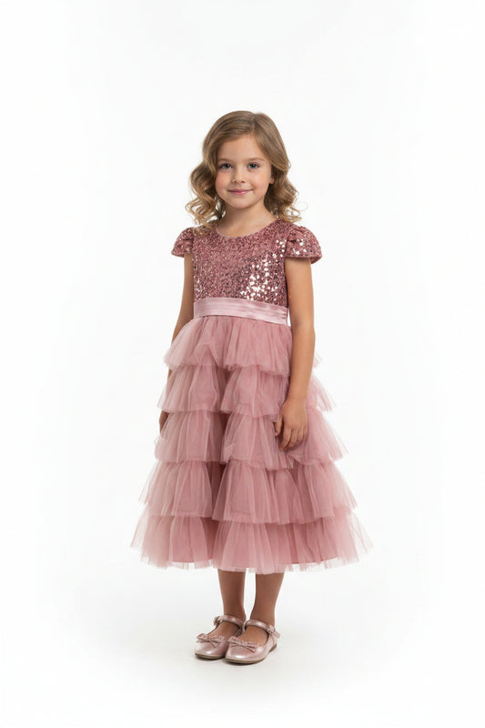 Vestido rosado evento gala niña sk25090398779787801
