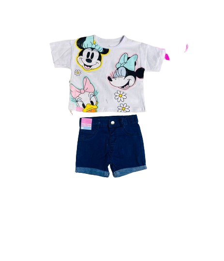 Set 2 piezas camisa blanca bebe niña minnie disney D9MI1255B