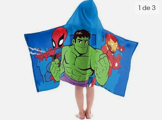 Toalla de baño Marvel Super Heroe Spiderman Hulk