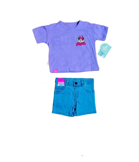 Set 2 piezas camisa morada bebe niña minnie disney d9mi1256b