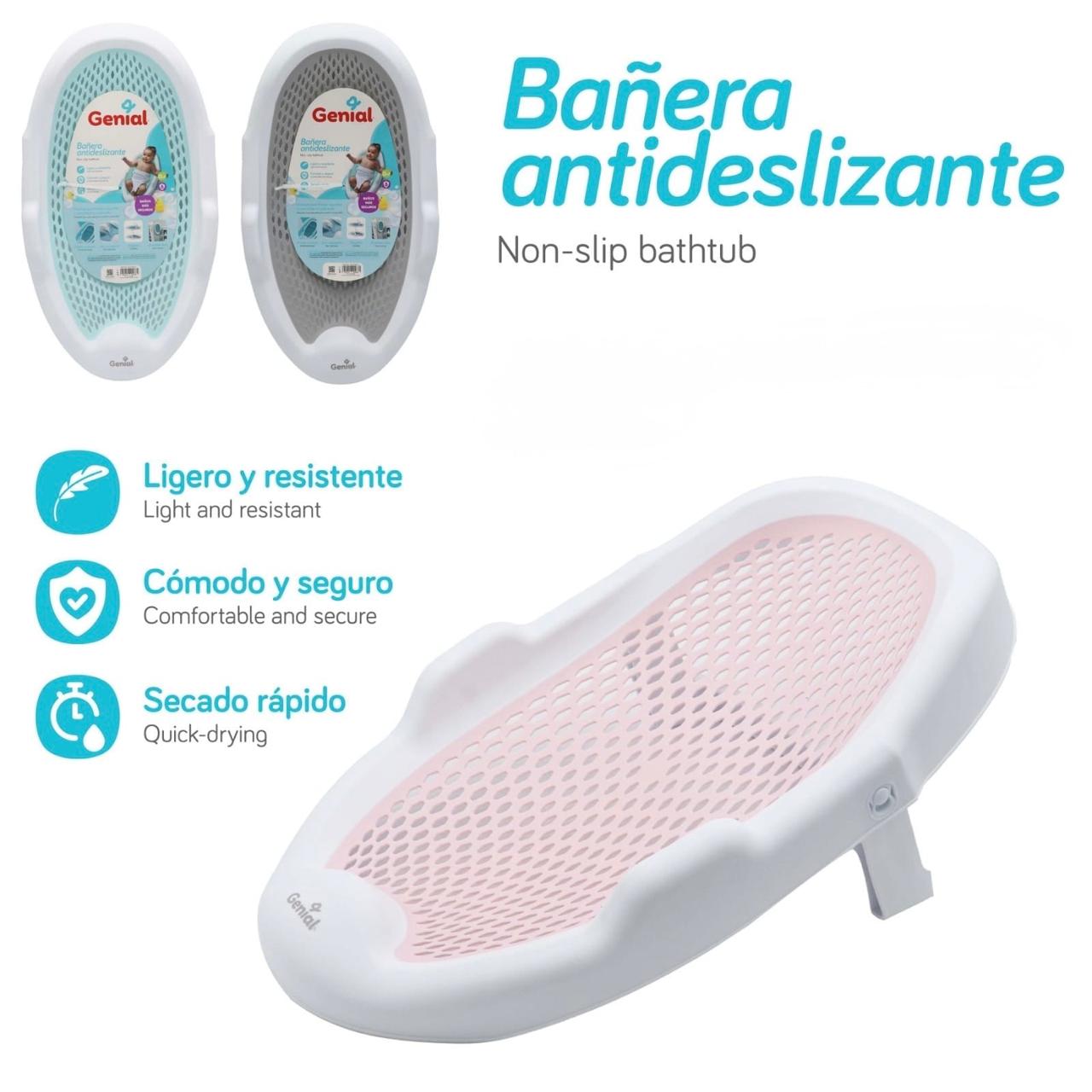 Bañera plegable antideslizante Genial bebe niño niña Verde Menta