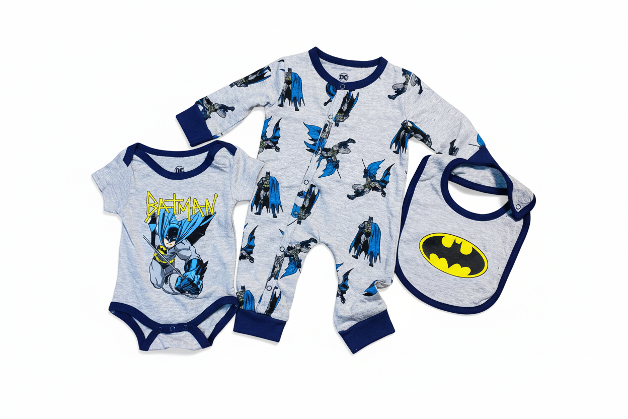 Set 3 piezas mameluco bebe niño batman C9-BA-863B promo 3x1000