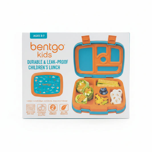 Contenedor bentgo naranja azul aviones lonchera