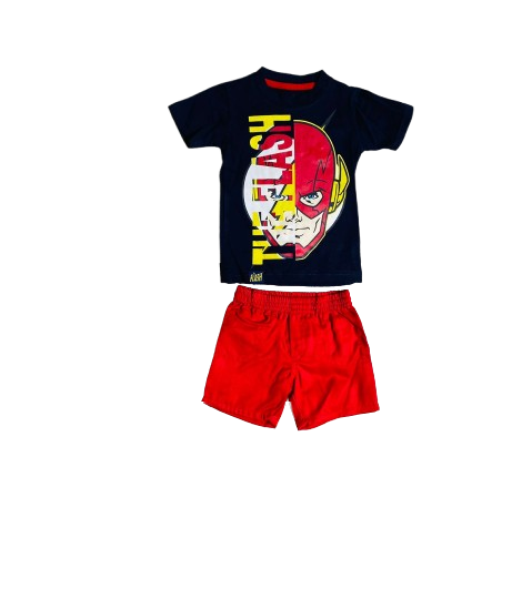 Set 2 piezas flash camisa negra bebe niño