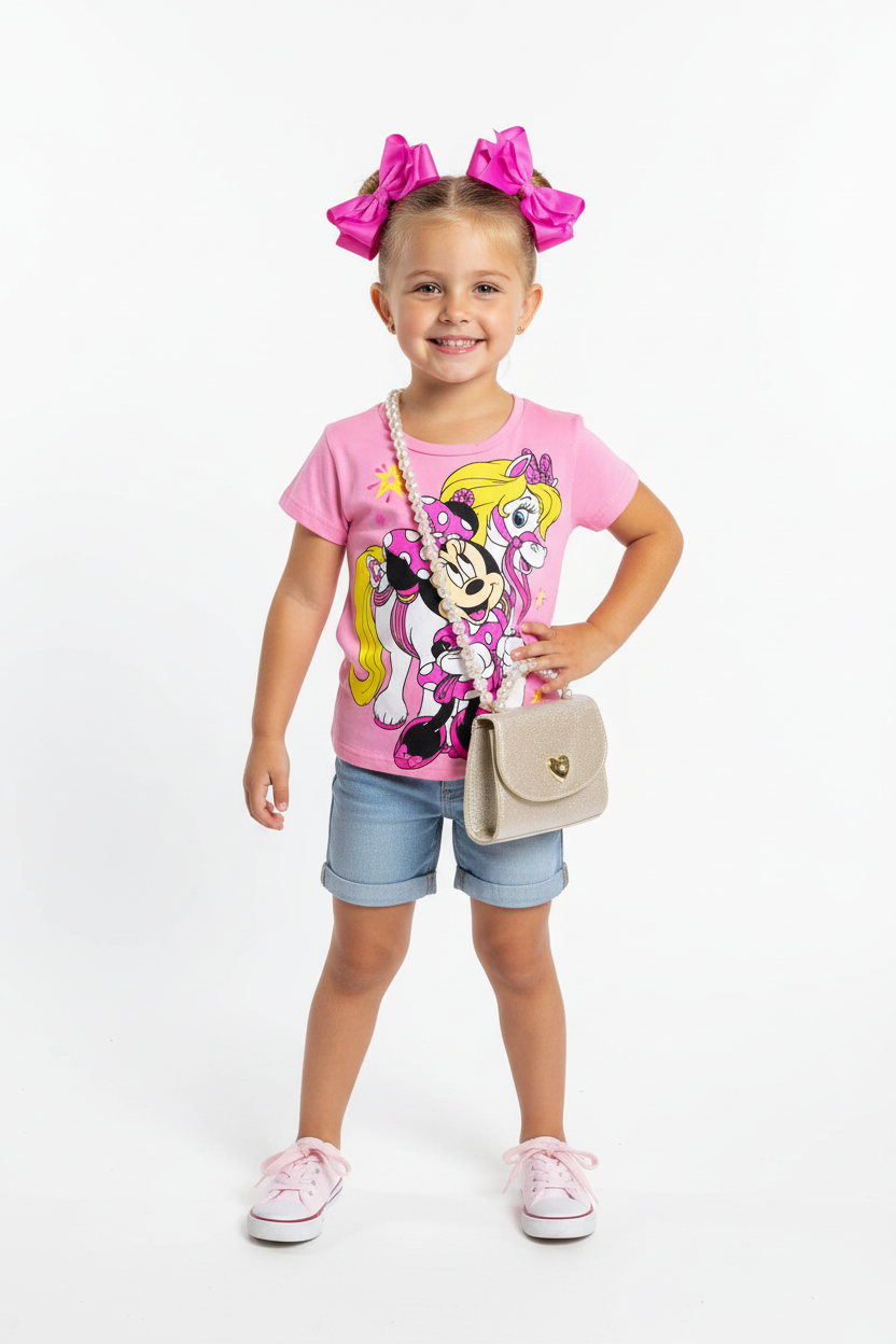 Camisa rosada Minnie bebe niña unicornio D1-MI-1282B promo 4x1000 390345