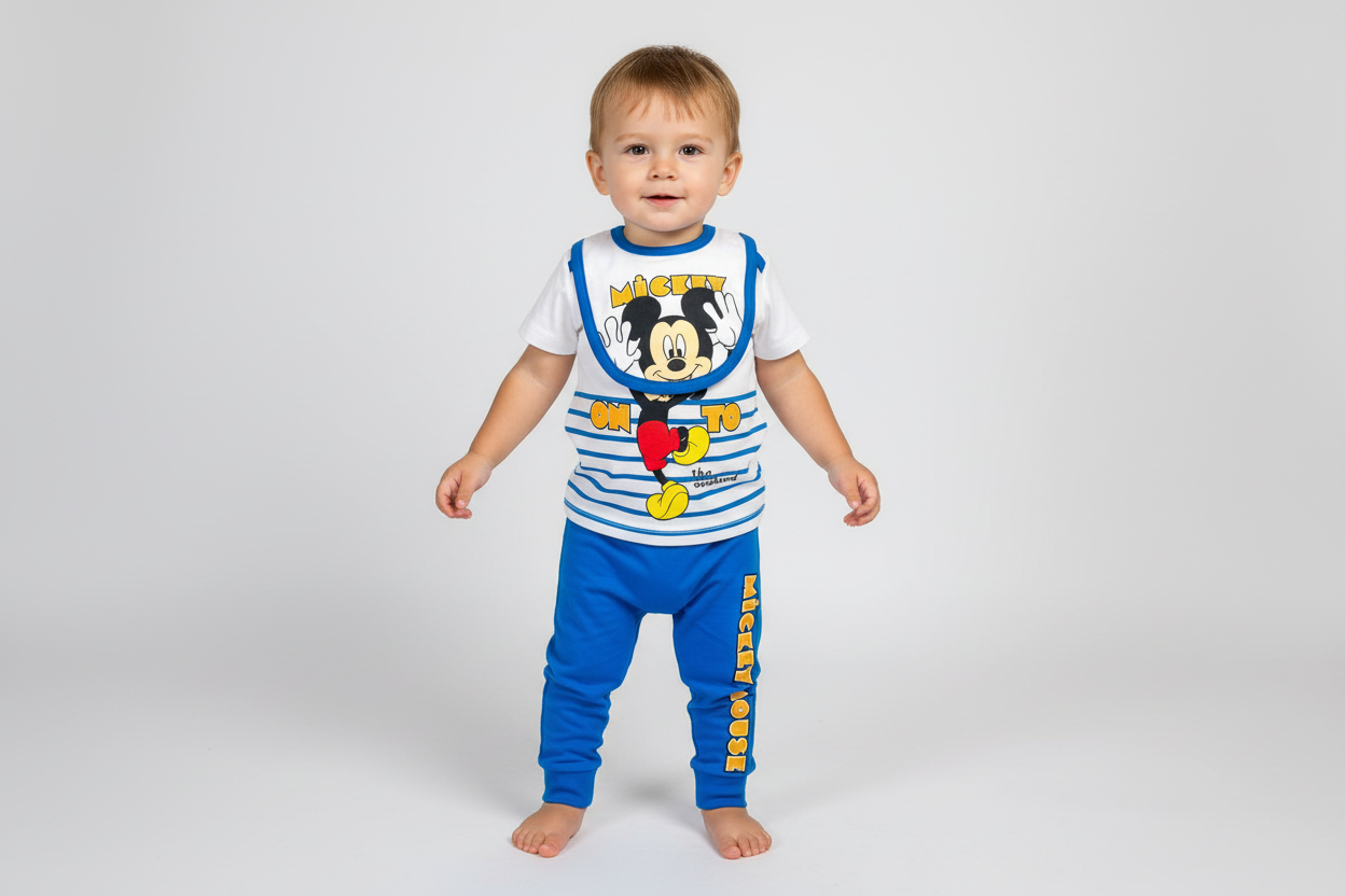 Set 3 piezas mameluco bebe niño mickey disney azul D9-MK-1110B 545490