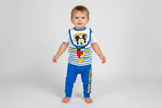 Set 3 piezas mameluco bebe niño mickey disney azul D9-MK-1110B 545490