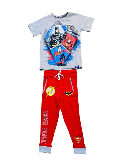 Set conjunto 2 piezas liga de la justicia buzo y camisa niño