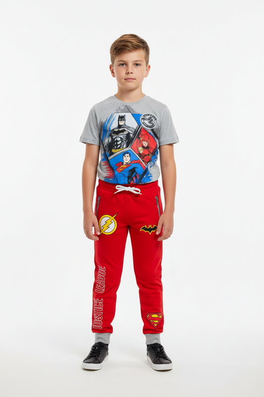 Set conjunto 2 piezas liga de la justicia buzo y camisa niño