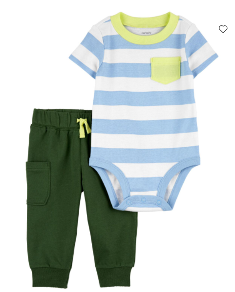 Set 2 piezas bebe niño carters pantalon verde