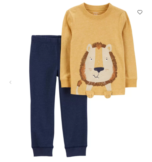 Set 2 piezas bebe niño camisa pantalon leon