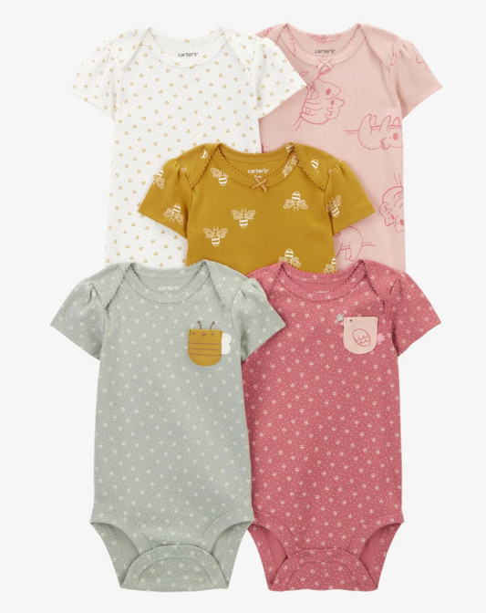 Set 5 mamelucos Carter's bebe niña 1RO36010