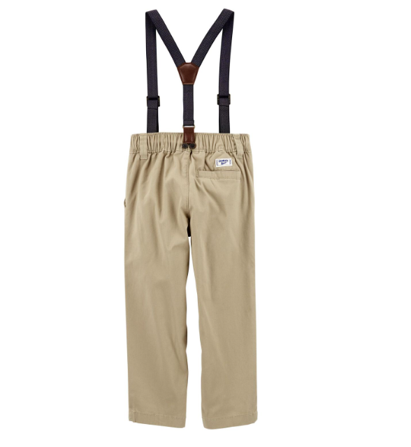 Pantalon tela beige tirantes Oshkosh niño