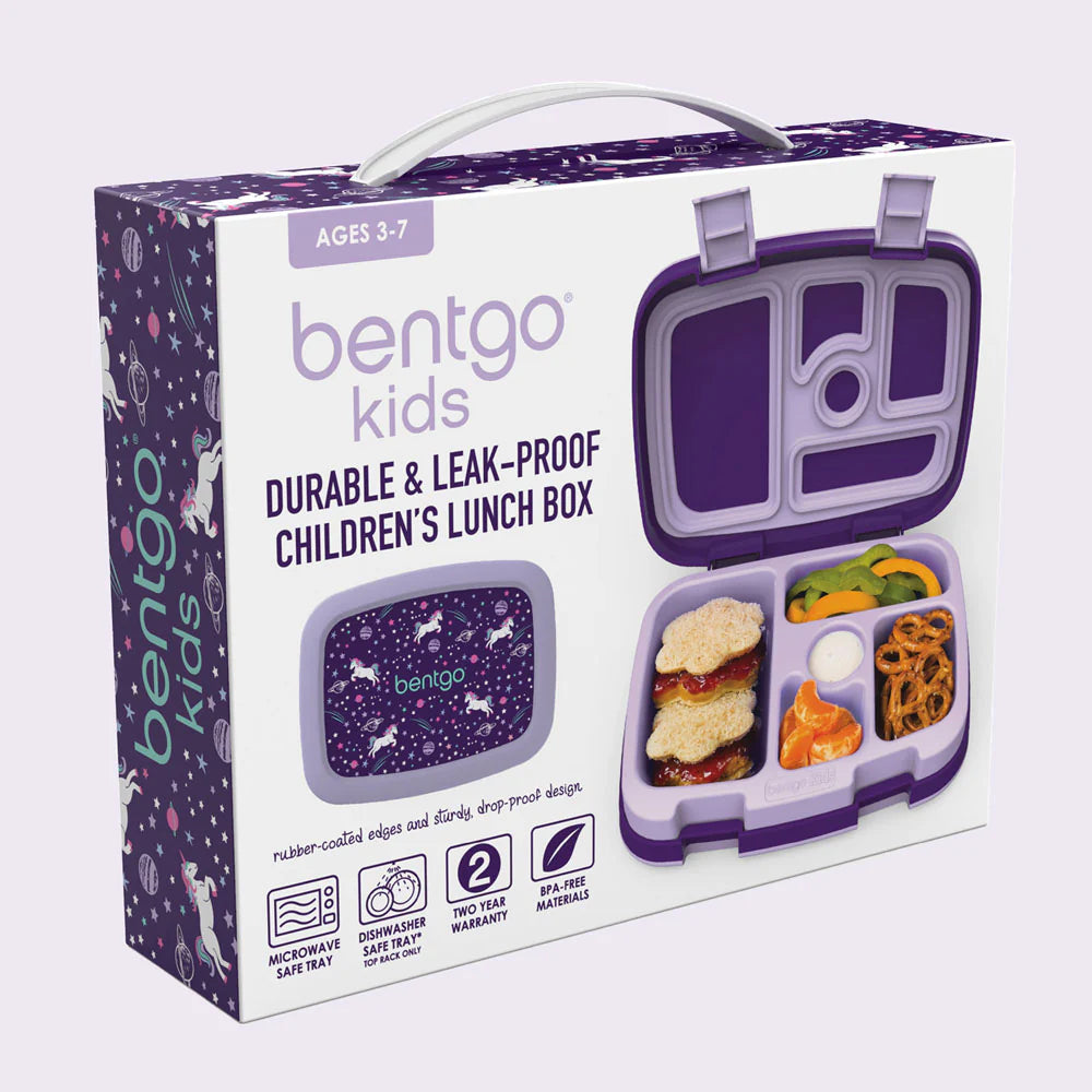 Contenedor lonchera morada para comida Bentgo bento Unicornios