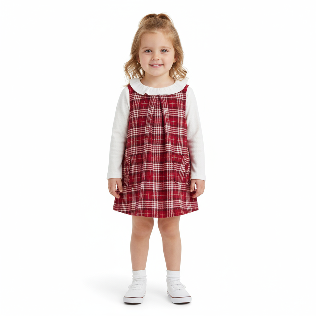 Vestido rojo cuadros con camisa Carters 70806256