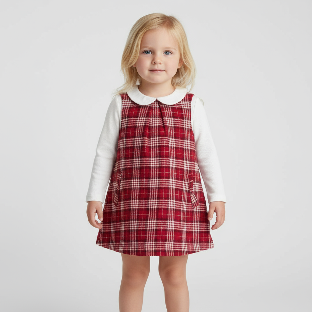 Vestido rojo cuadros con camisa Carters 70806256