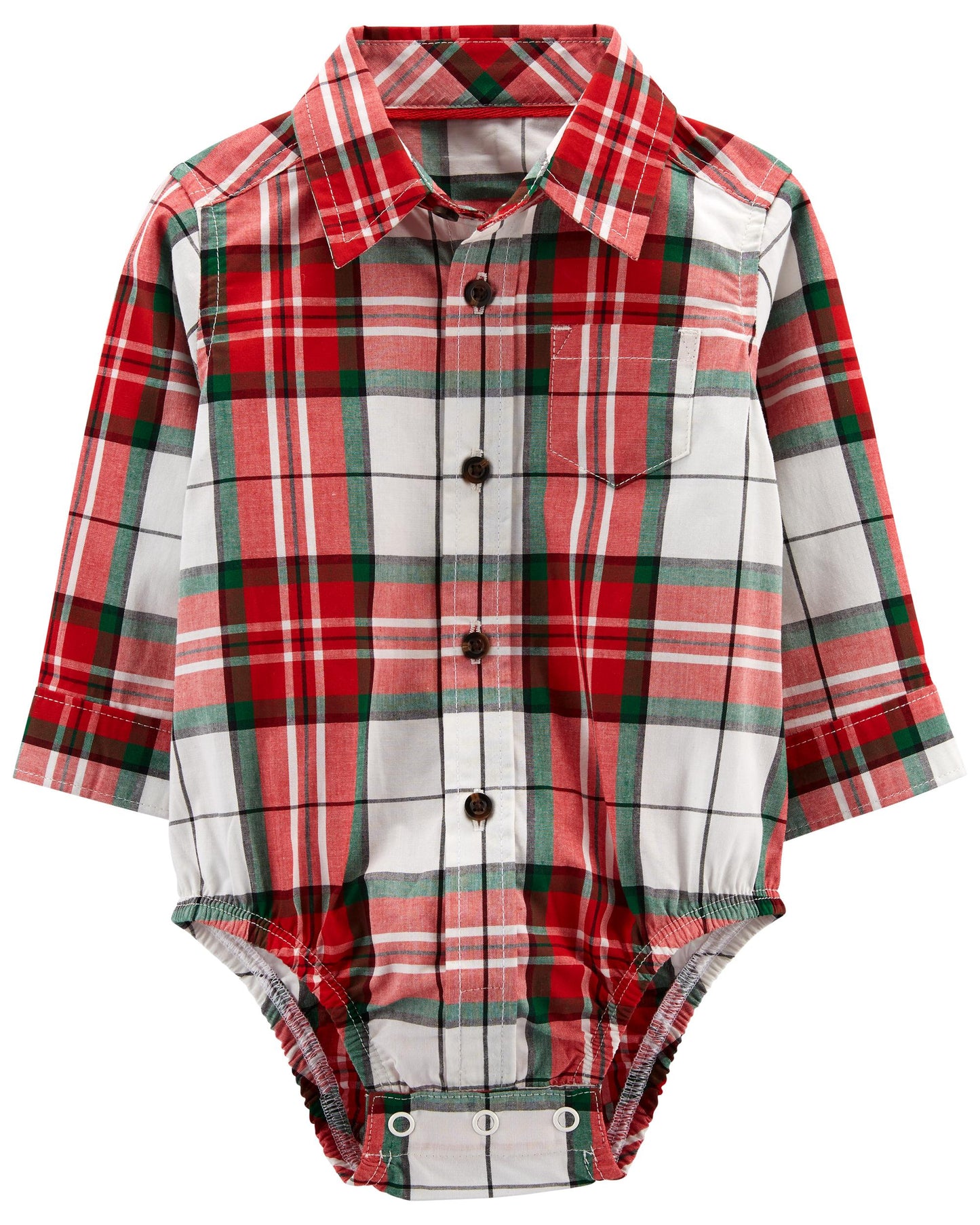 Set rojo cuadros Carter’s bebe niño 3 piezas tirantes 08842736