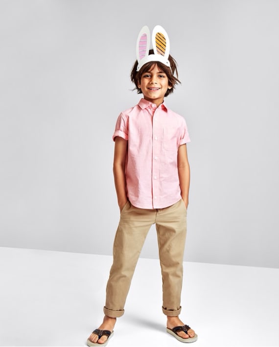 Pantalon beige tela formal childrens place niño 5-16 cafe