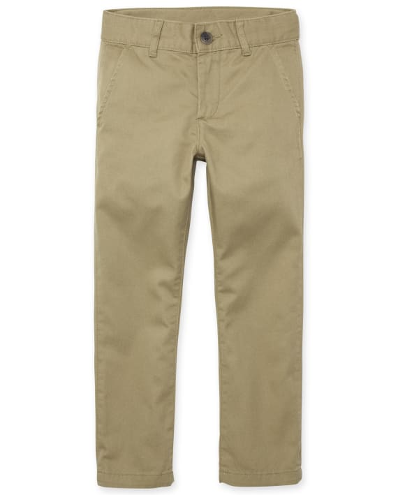 Pantalon beige tela formal childrens place niño 5-16 cafe