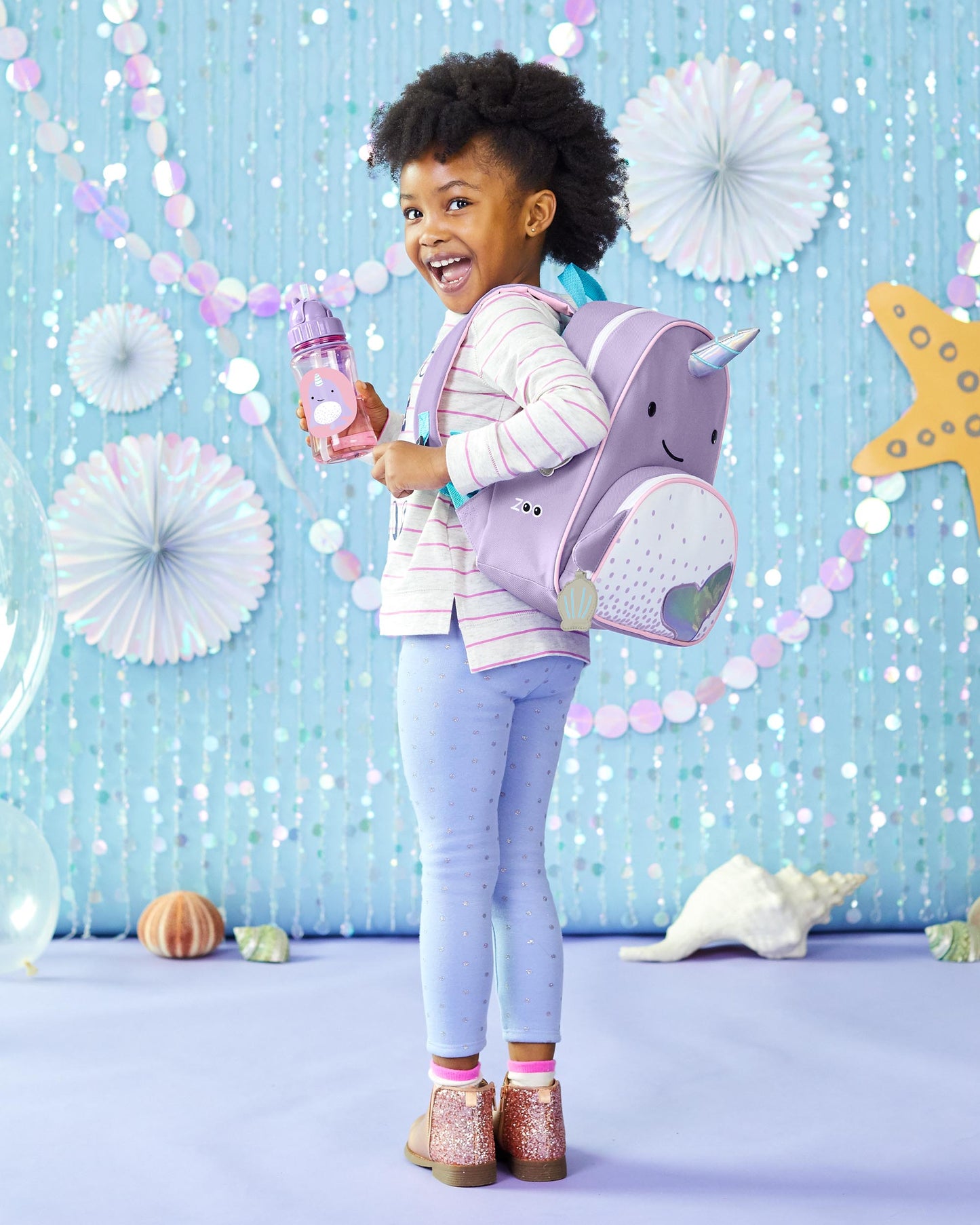 Mochila Skip hop niña delfín unicornio mediana