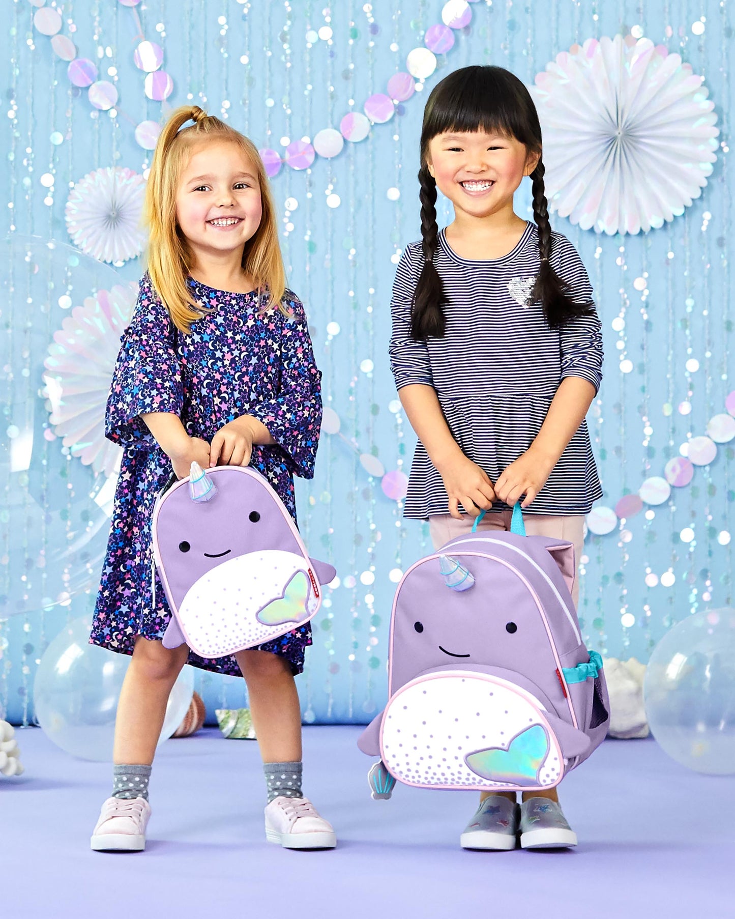 Mochila Skip hop niña delfín unicornio mediana