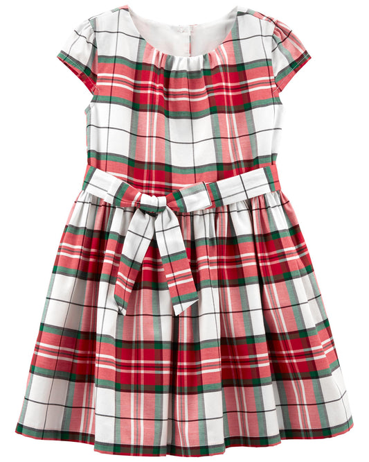 Vestido rojo cuadros rayita verde carters 66611696