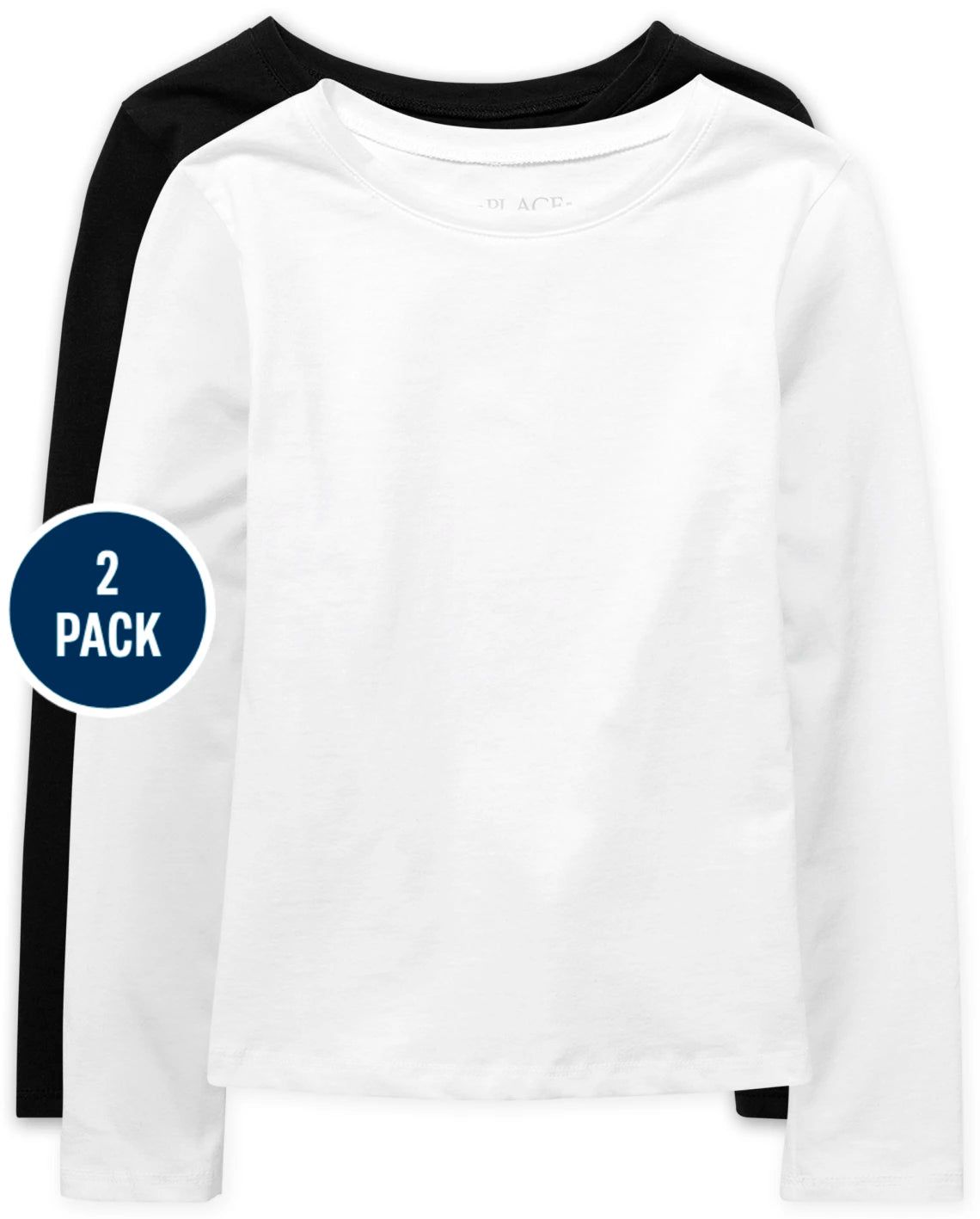 Camisa niña manga larga blanca y negra individual Childrens place