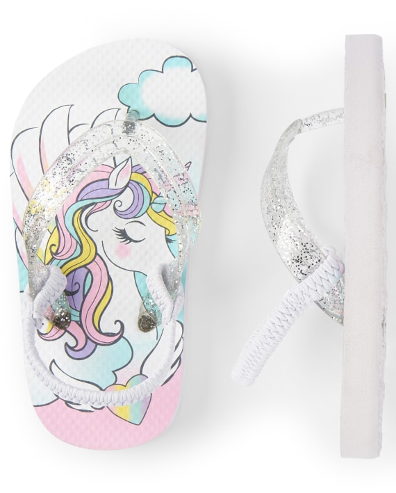 Sandalia unicornio Childrens Place niña blancas.  3018112
