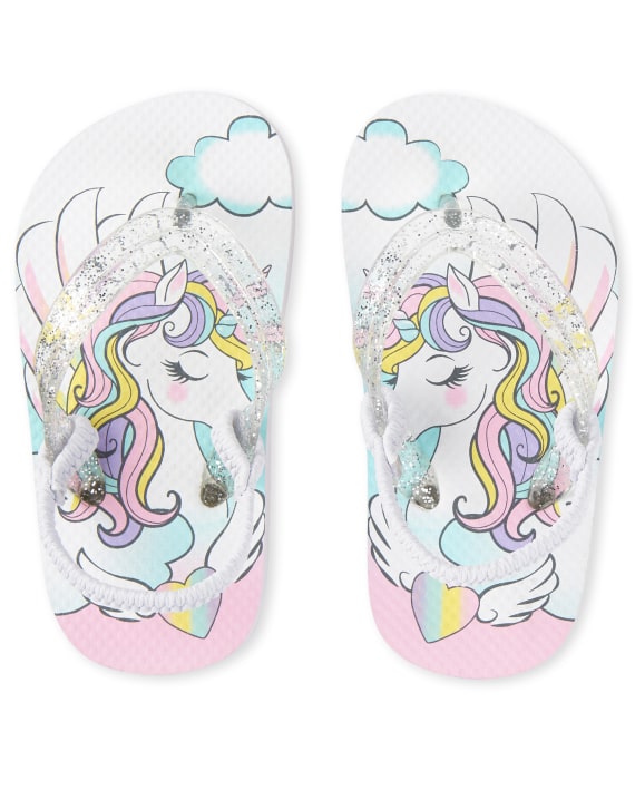 Sandalia unicornio Childrens Place niña blancas.  3018112
