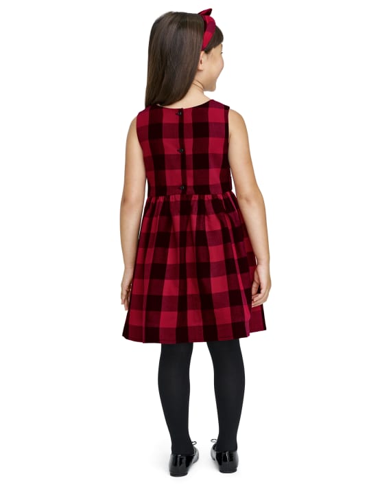 Vestido rojo cuadros Children's Place  77009648