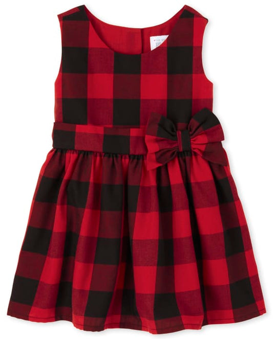 Vestido rojo cuadros Children's Place  77009648